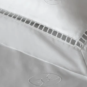 2 taies d'oreiller carrés blancs - Dentelle et Crampon